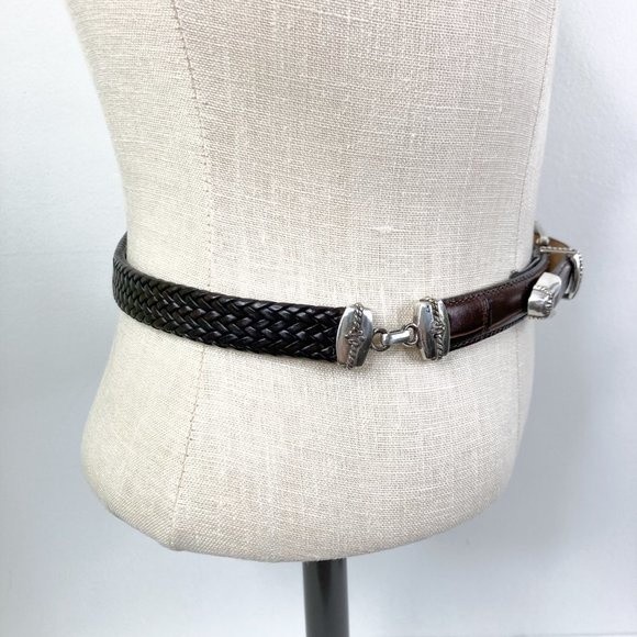 Vintage Brighton Leather Croc Embossed Western Artisan Belt Q6408 Size Small 28 - Picture 15 of 15